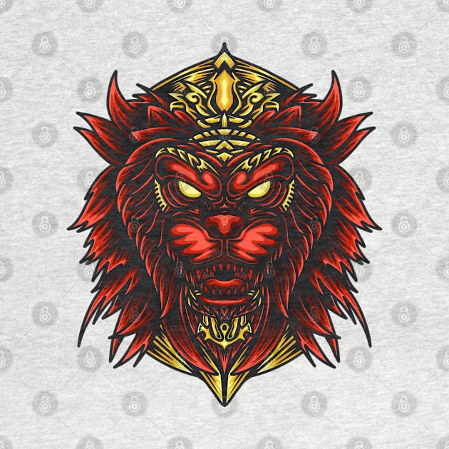 Lion King Head Illustration Artwork by Excela Studio